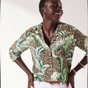 Tommy Bahama Silk Jungle Print Blouse